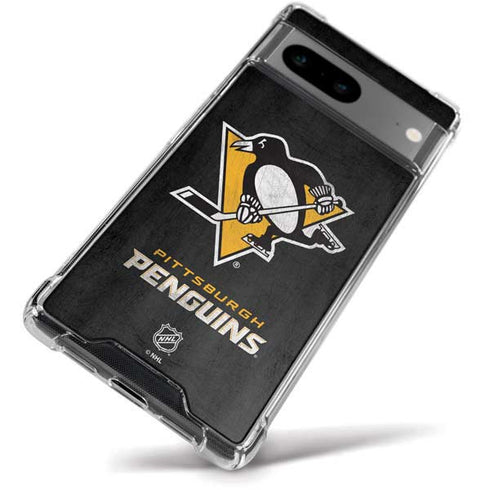 NHL Pittsburgh Penguins Distressed Google Pixel 8a Clear Case